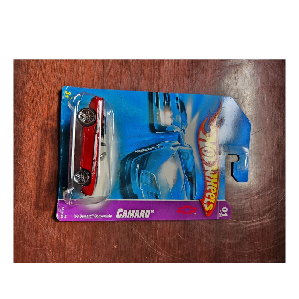 Hot Wheels '69 Camaro Convertible Red Die-Cast Car 1:64 Scale